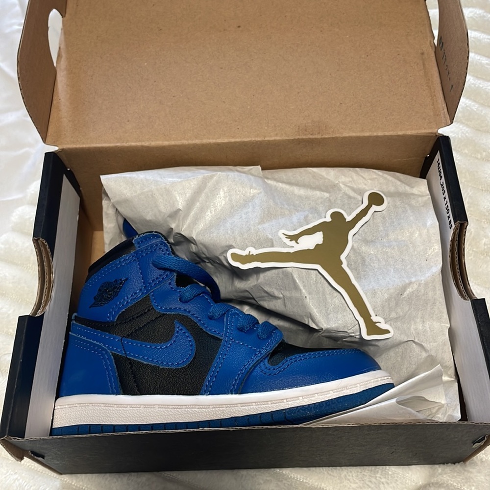 Air Jordan 1 Kids Sneakers in Royal Blue Toddler Size 8